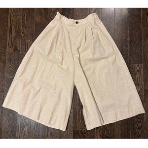 Uniqlo Linen Cotton Blend Wide Fit Cropped Trousers (Size M, waist 28-29inch)